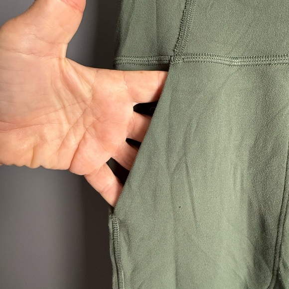 Lululemon Olive Green Wide Leg Yoga Pants Stretch Leggings w/ Pockets Sz S - Picture 2 of 5